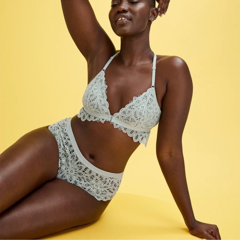 ThirdLove Boho Lace Unpadded Bralette Bra Front Closure Racerback Women's XLarge